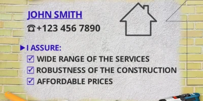 Banner for the construction and assembly company