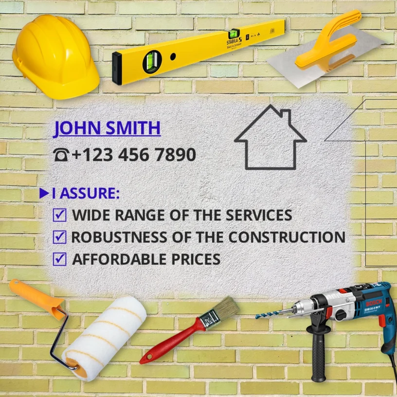 Banner for the construction and assembly company