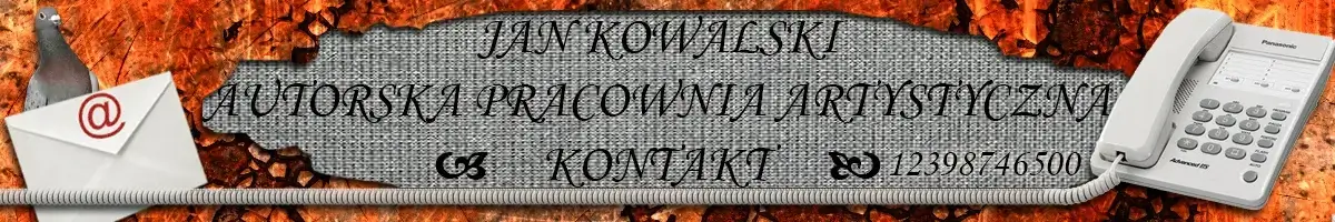 Projekt nagłówka na artystyczną stronę www - Kontakt Projekt nagłówka na artystyczną stronę www - Kontakt