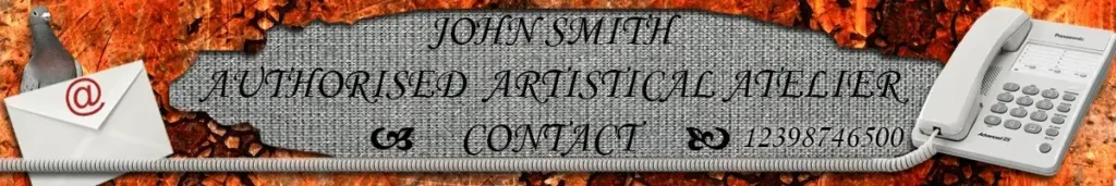 The project of header for artistic website - Contact