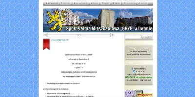 Website of the Gryf Housing Cooperative in Dębno - Home page